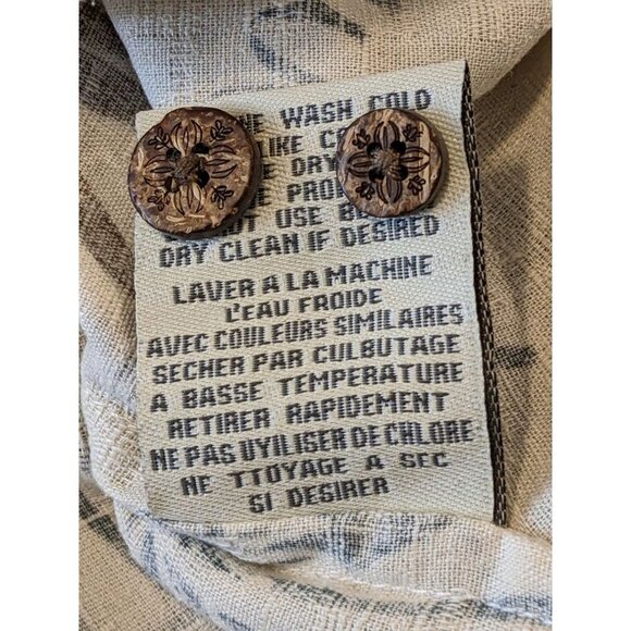 Solitude Mens M Hawaiian Shirt Washable Silk Sage Green Brown Leaf Island Resort - Picture 5 of 5